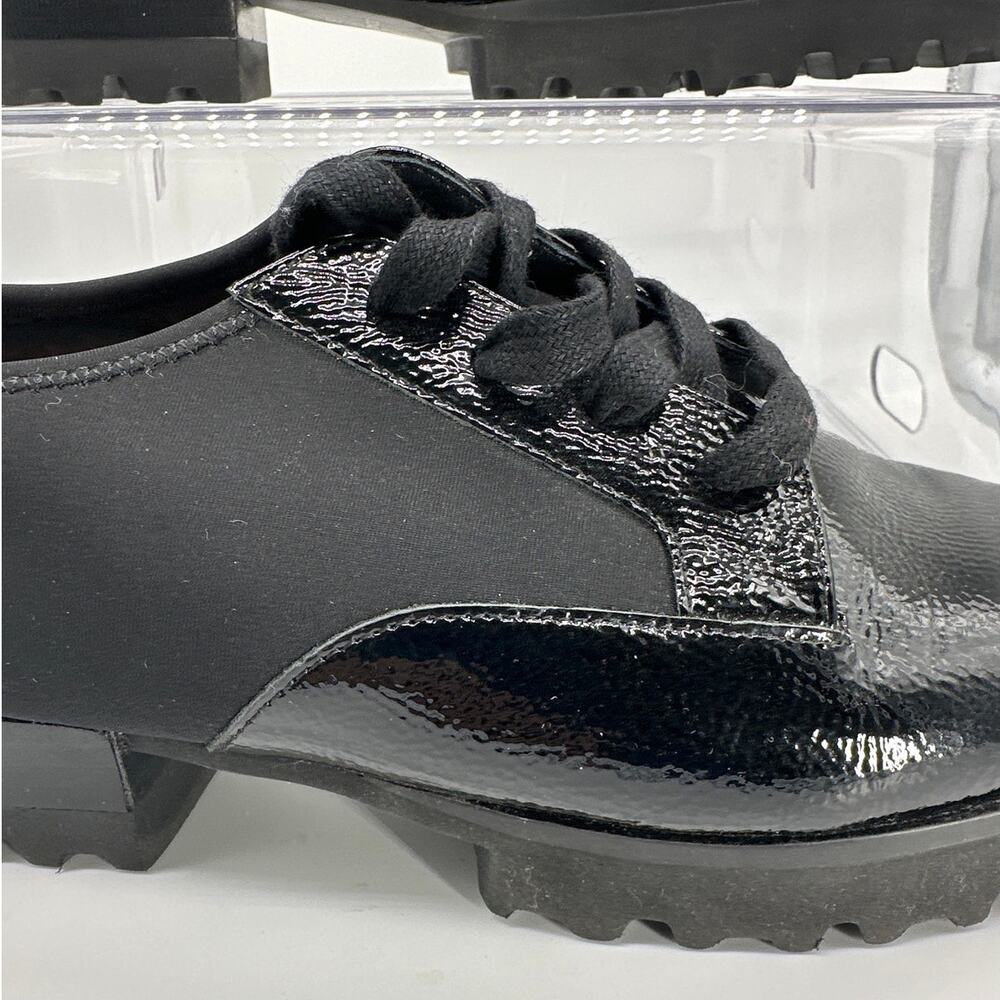 Donald Pliner Elee Lug Sole Platform Oxford Shoes Lace Up Black Leather Sz 8.5 - Picture 10 of 12